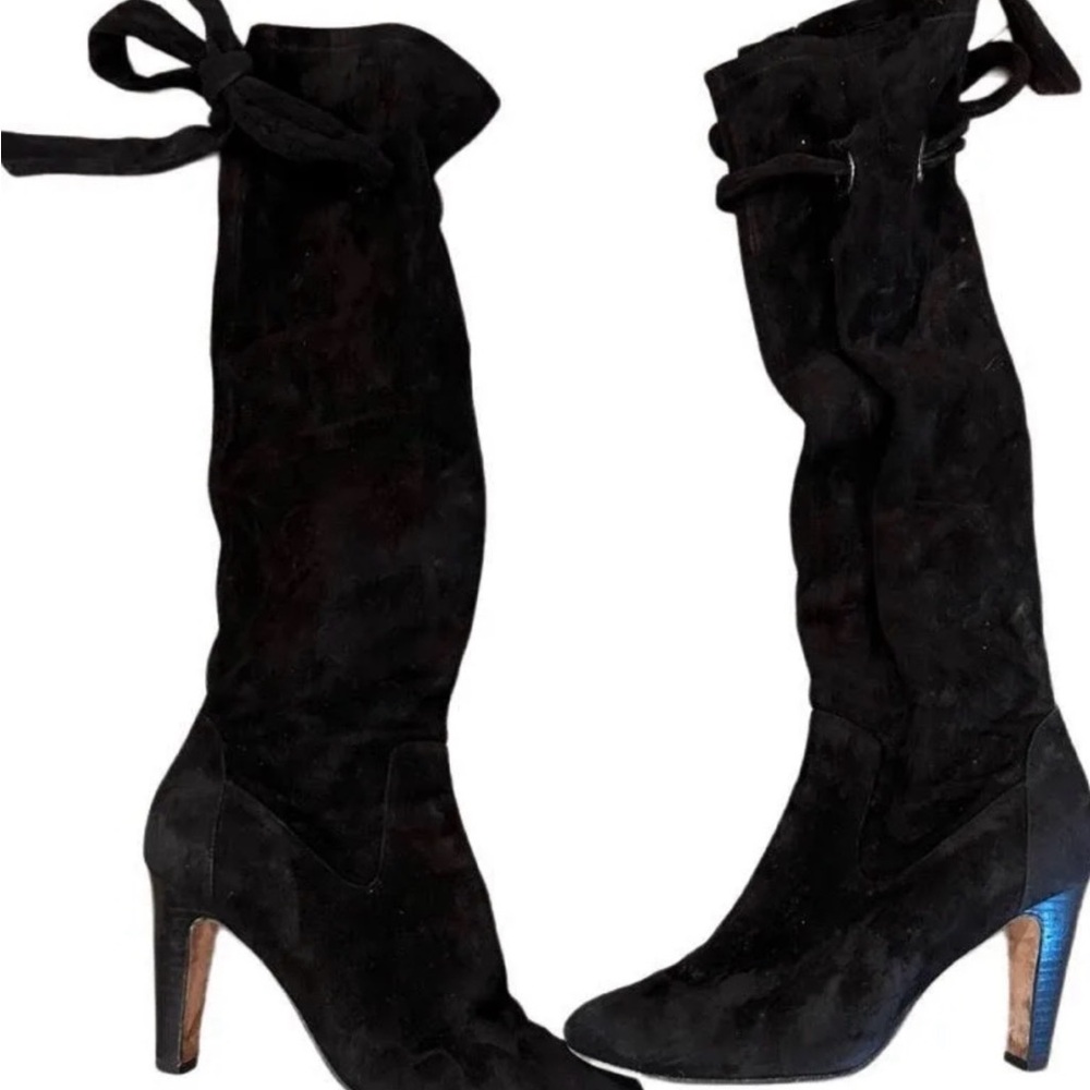 Cole Haan Black Suede Over the Knee Boots